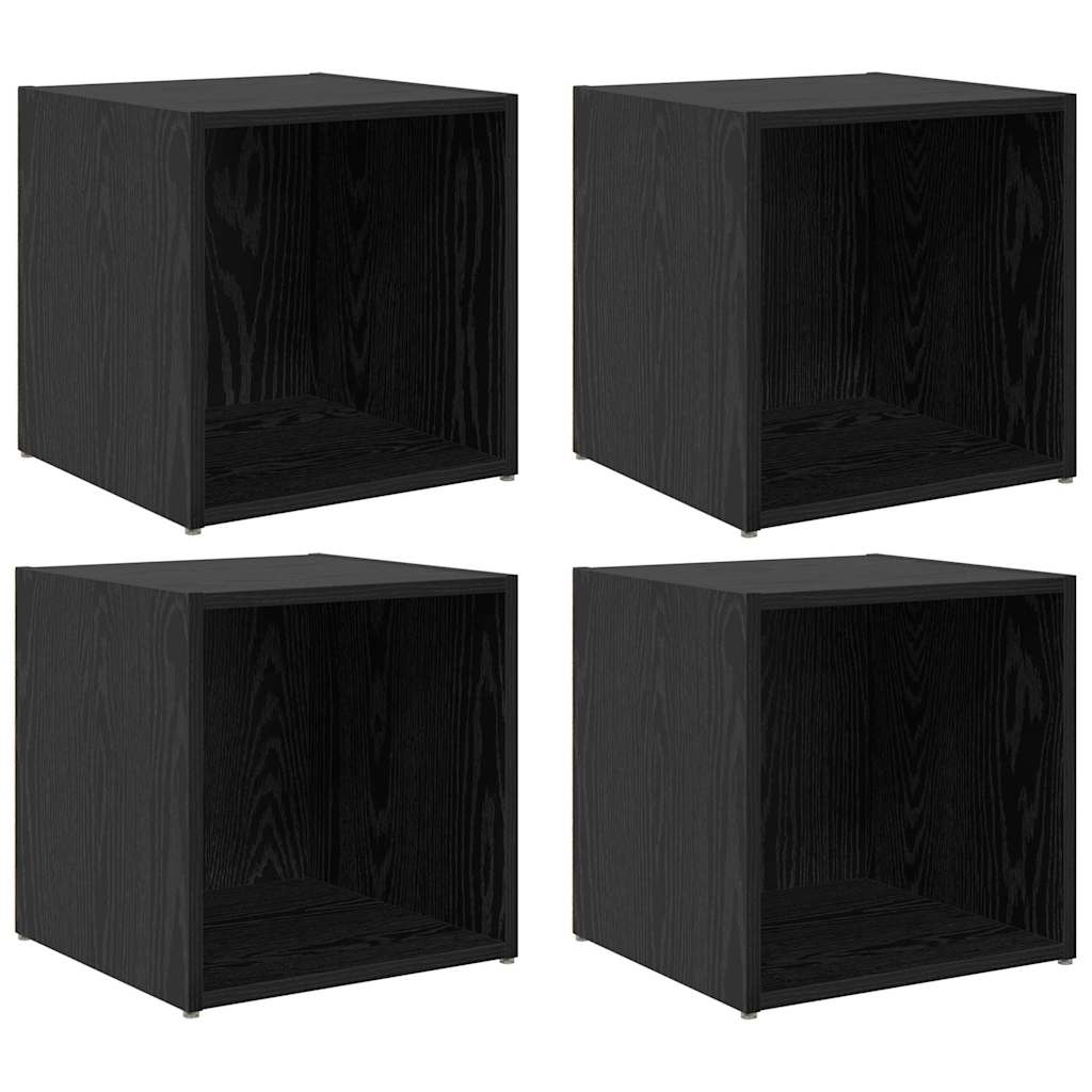 Set TV komoda 4 pcs Crna 37 x 35 x 37,5 cm Konstruirano drvo