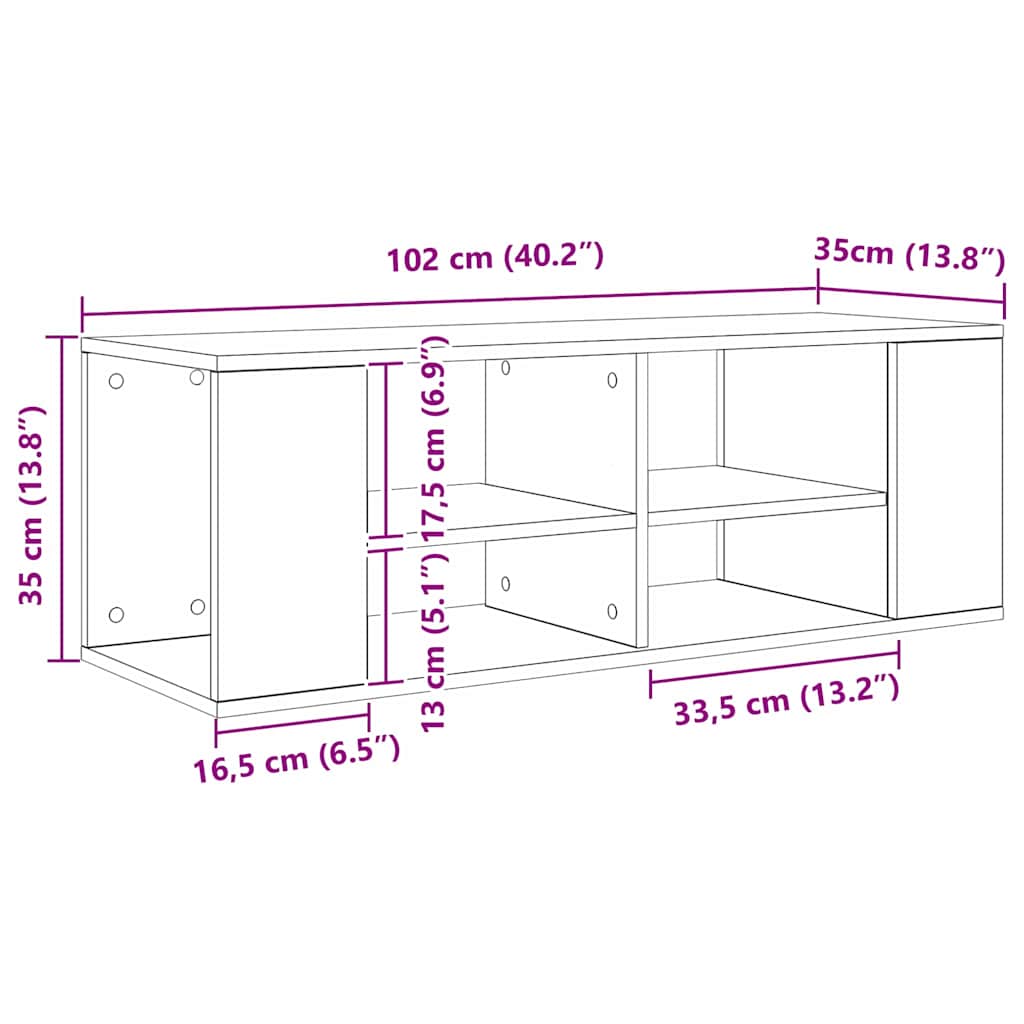 Set TV komoda Zidne Umjetnički hrast 102 x 35 x 35 cm