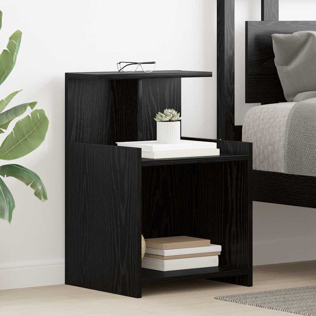 Noćni ormar 2 pcs Crni hrast 40 x 35 x 60 cm Konstruirano drvo