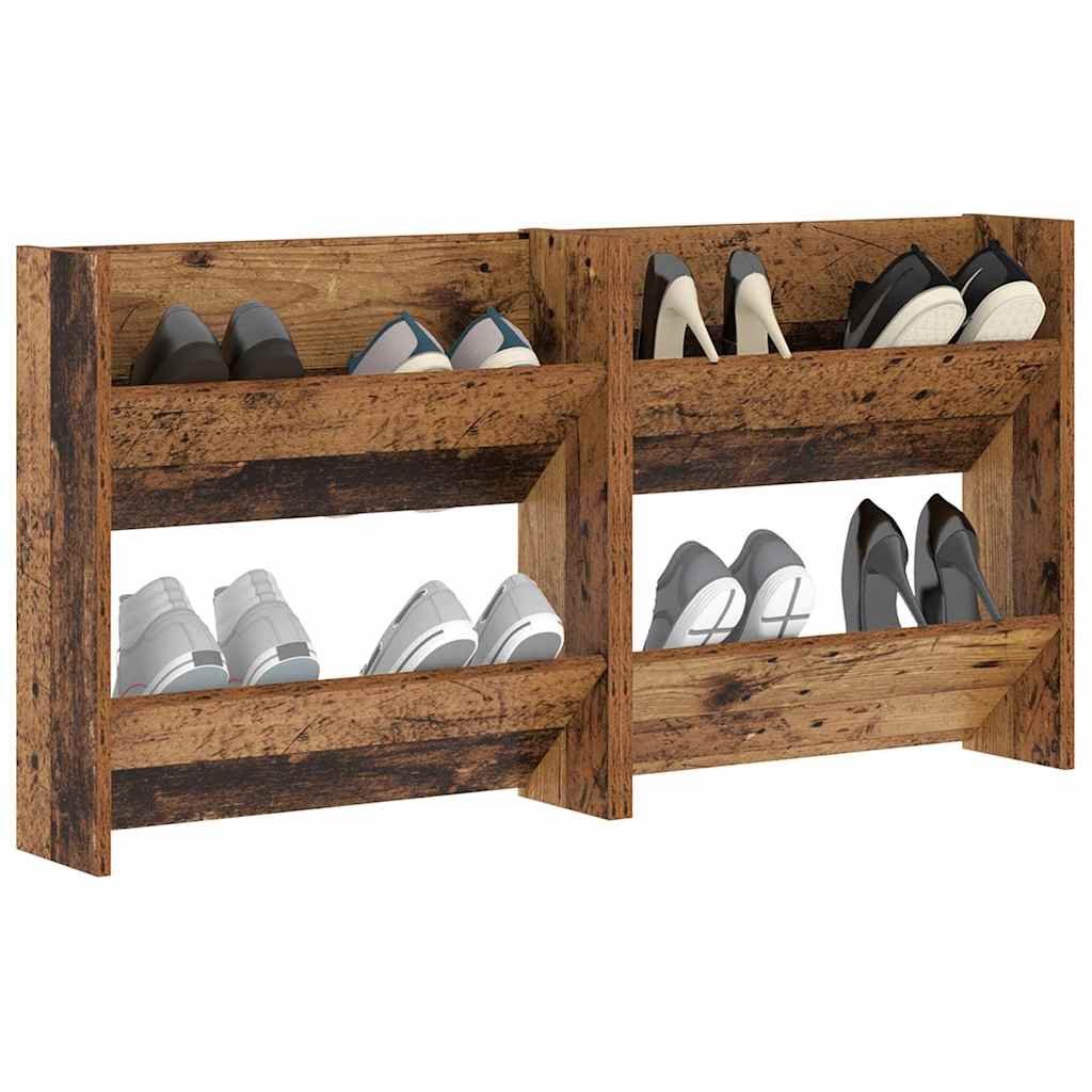 Ormar za cipele s policom 2 pcs Staro drvo 60 x 18 x 60 cm