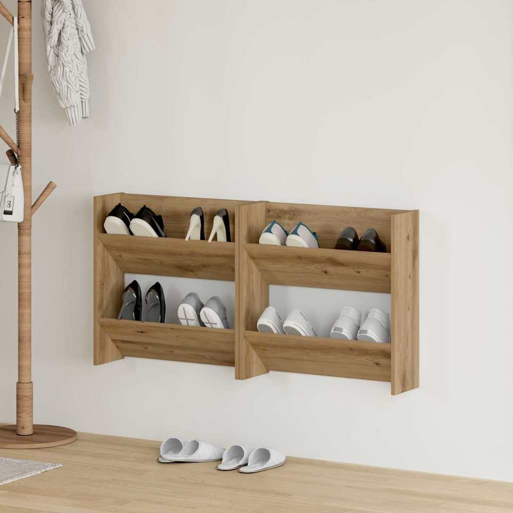 Ormar za cipele Zidne 2 pcs Umjetnički hrast 60 x 18 x 60 cm