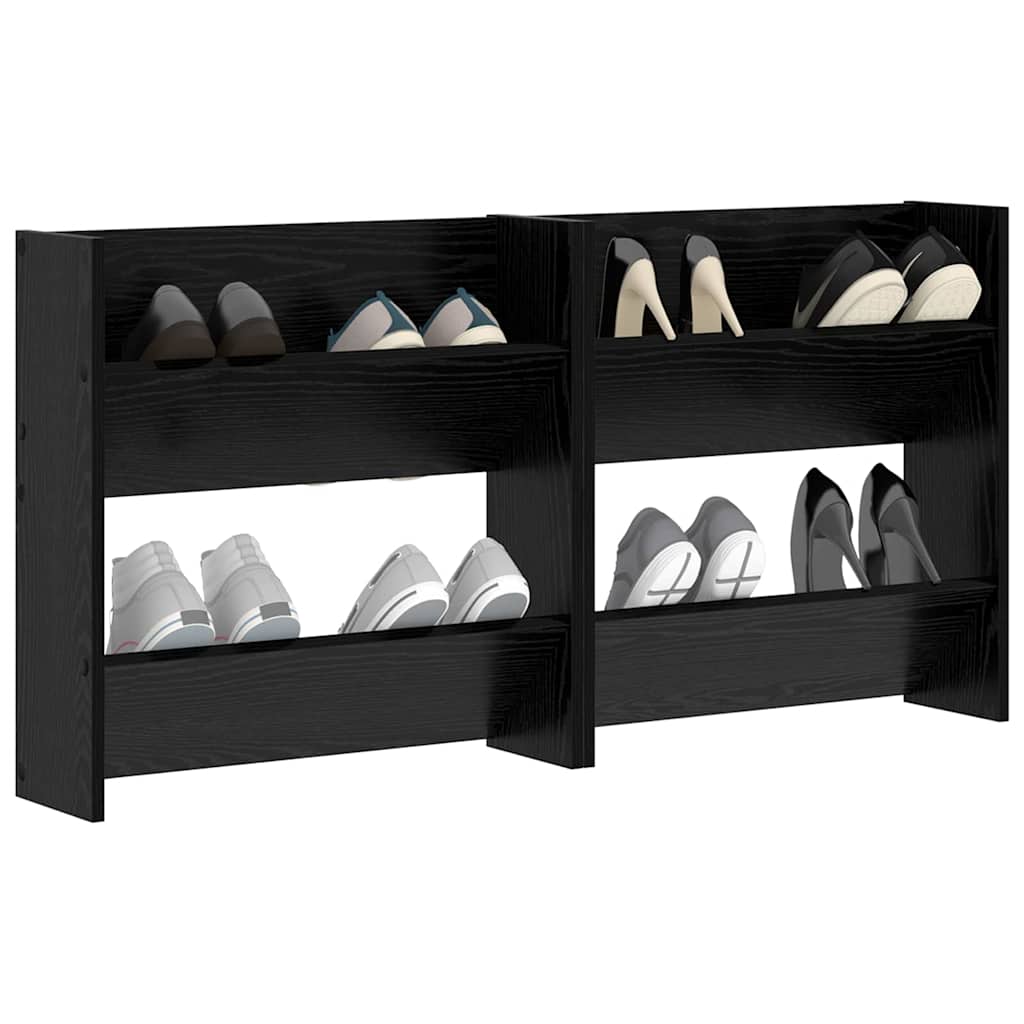 Ormar za cipele s policom 2 pcs Crni hrast 60 x 18 x 60 cm