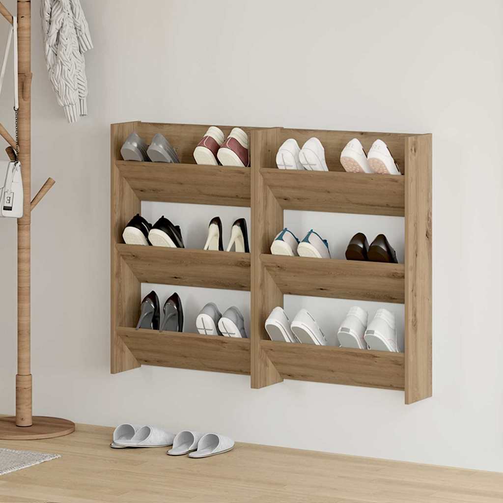 Ormar za cipele Zidne 2 pcs Umjetnički hrast 60 x 18 x 90 cm