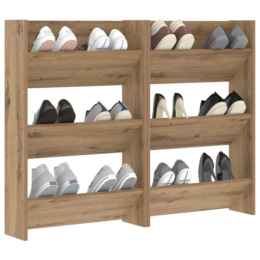 Ormar za cipele Zidne 2 pcs Umjetnički hrast 60 x 18 x 90 cm