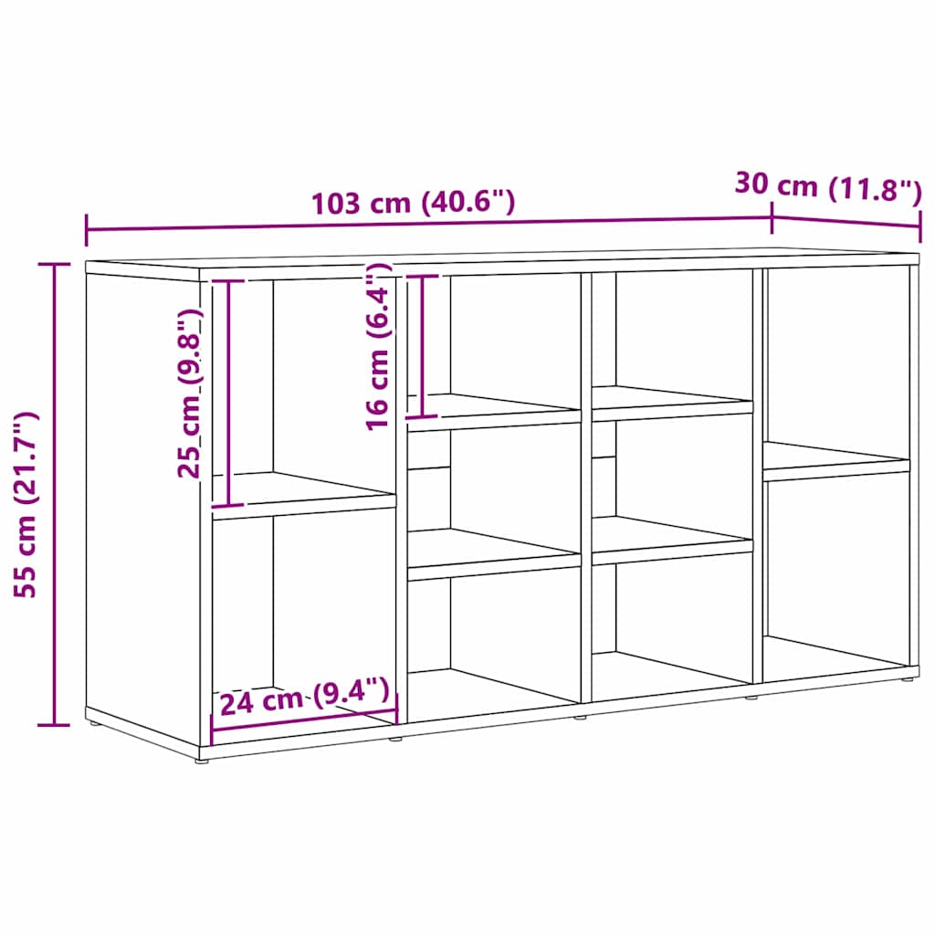 Klupa za cipele s policom Umjetnički hrast 103 x 30 x 54,5 cm