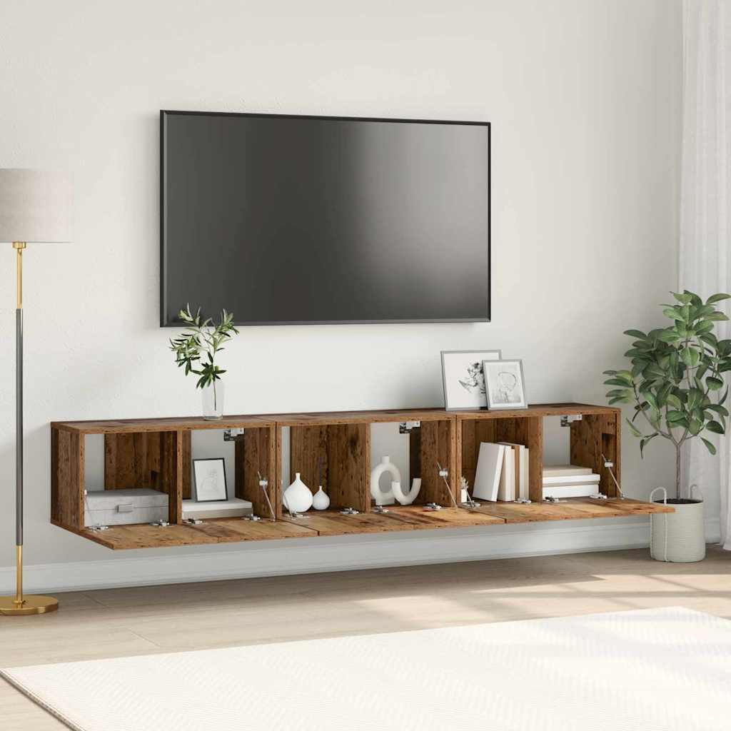 Set TV komoda 3 pcs Smeđa 60 x 30 x 30 cm Konstruirano drvo