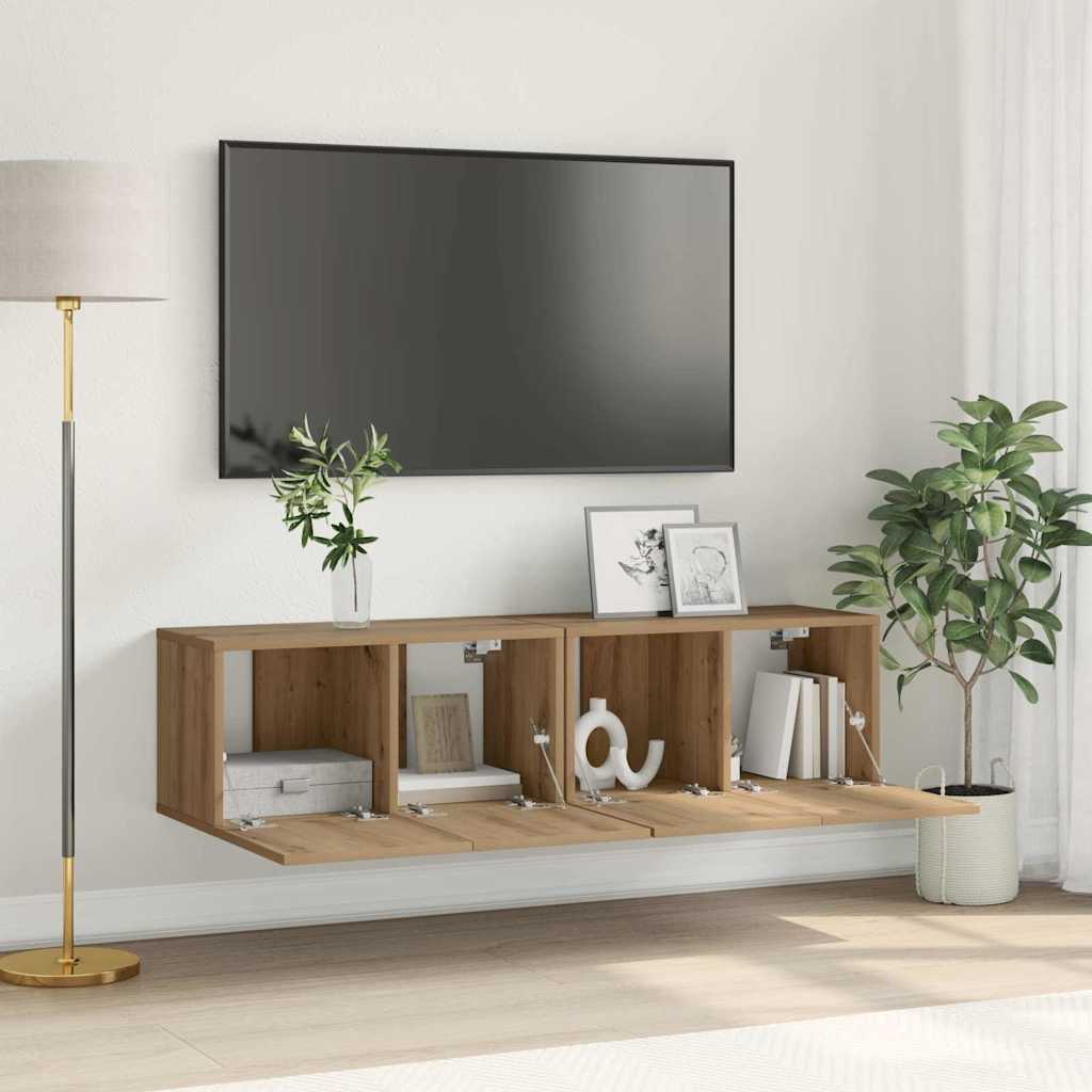 Set TV komoda 2 pcs Smeđa 60 x 30 x 30 cm Konstruirano drvo