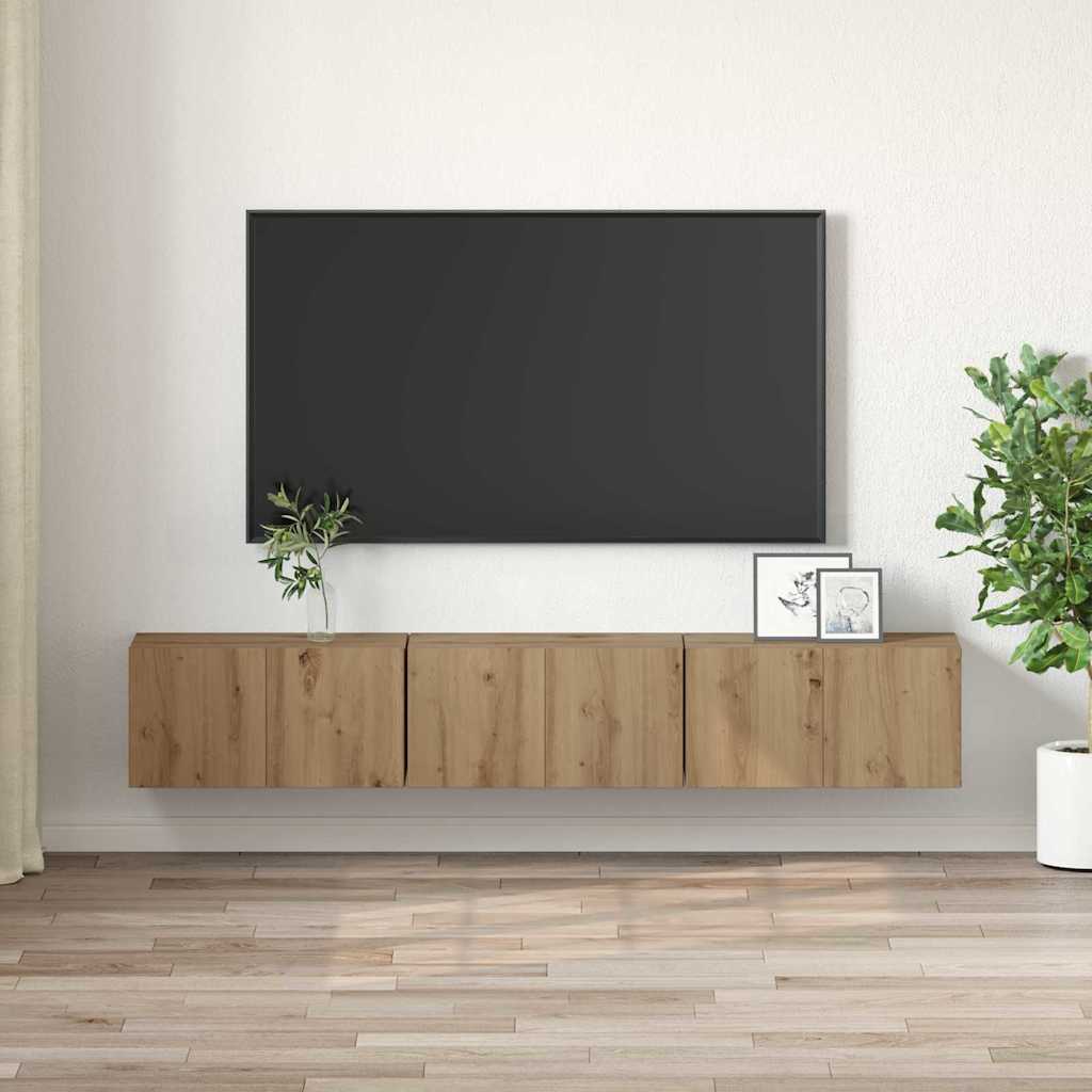 Set TV komoda 3 pcs Smeđa 60 x 30 x 30 cm Konstruirano drvo