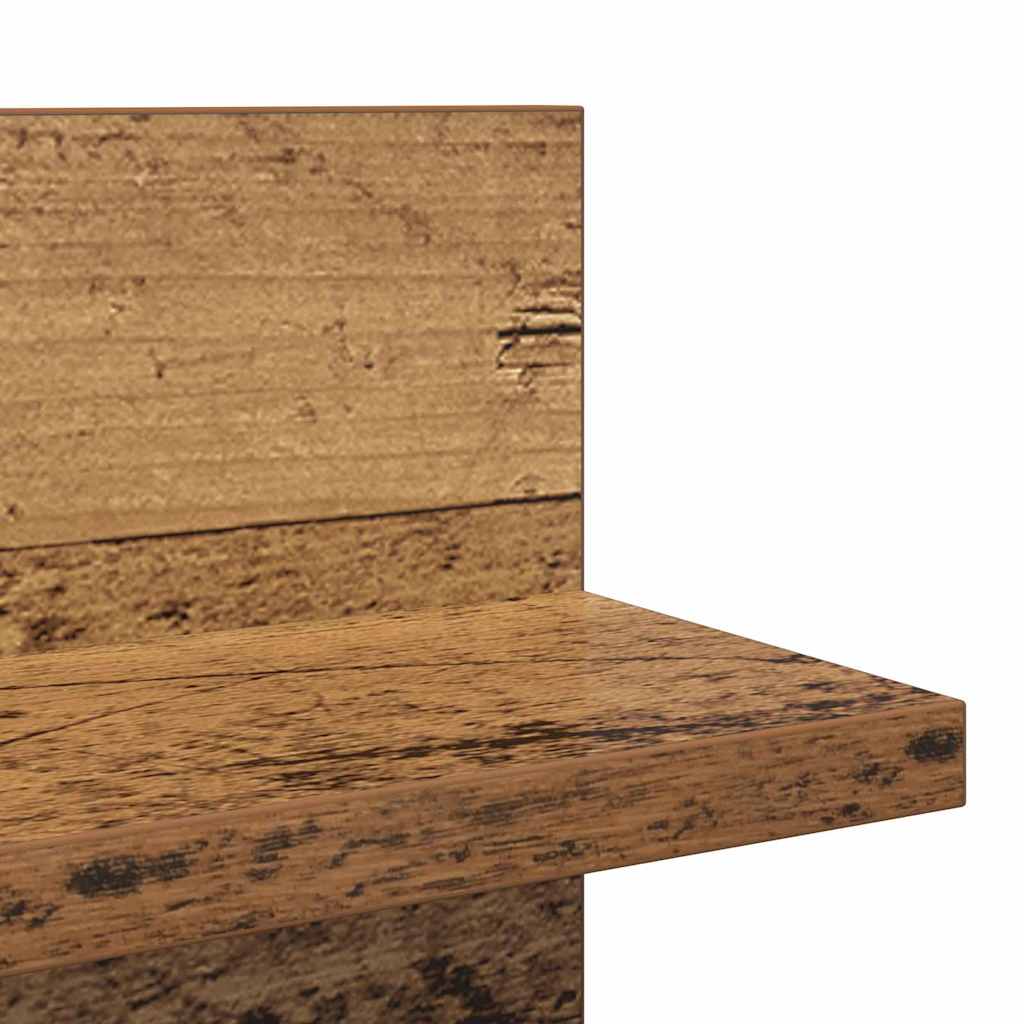 Polica na zidu s policom 2 pcs Staro drvo 80 x 11,5 x 18 cm