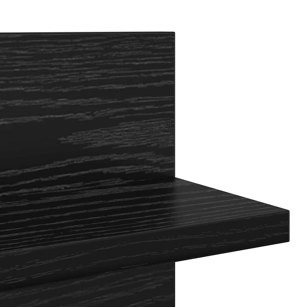 Polica na zidu s policom 2 pcs Crni hrast 80 x 11,5 x 18 cm