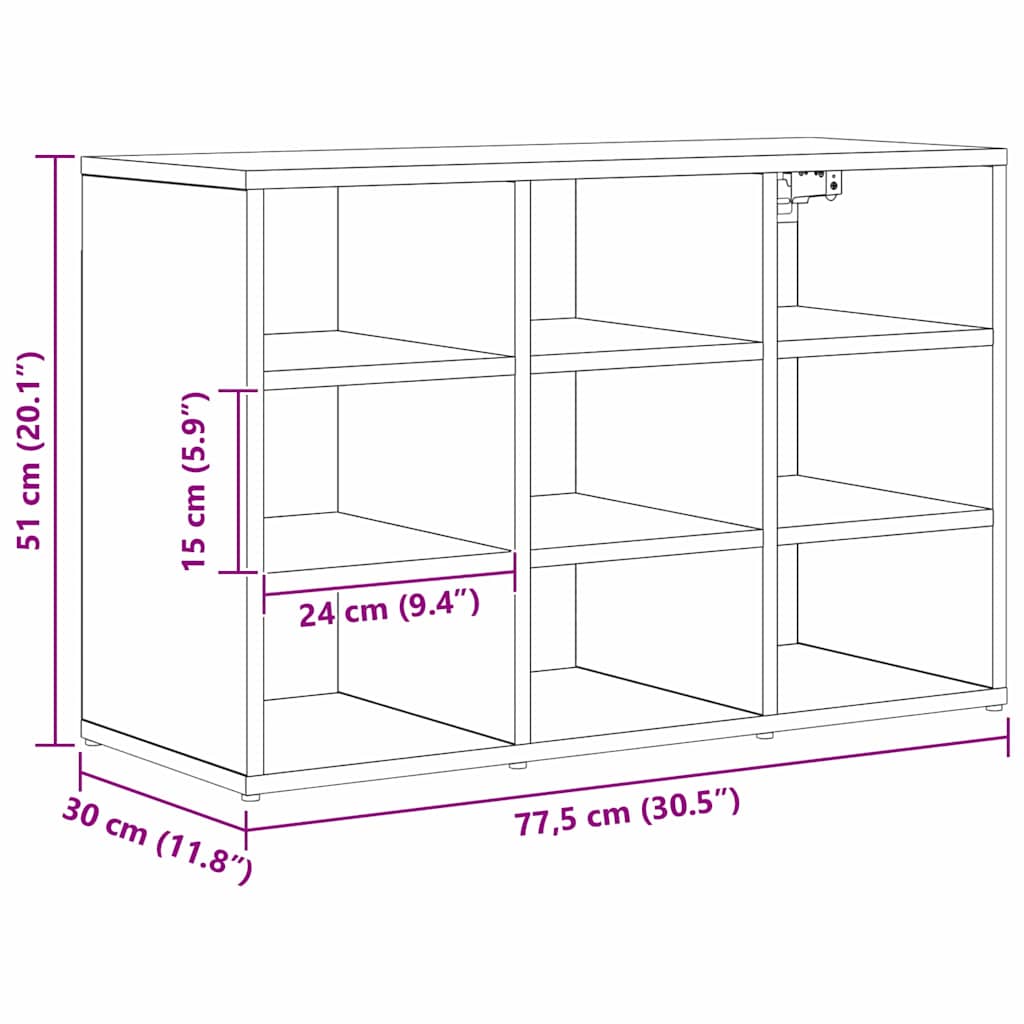 Ormar za cipele Crni hrast 77,5 x 30 x 51 cm Konstruirano drvo