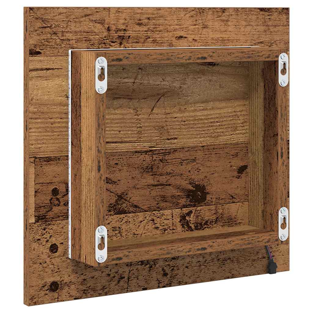 LED kupaonsko ogledalo Zidne Staro drvo 40 x 37 x 8.5 cm