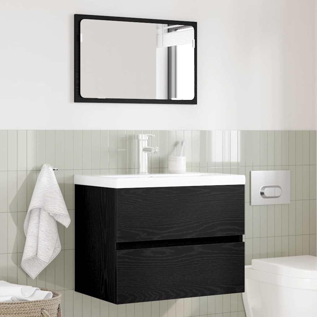 Set namještaja za kupaonicu s ladicama Zidne 2 pcs Crni hrast