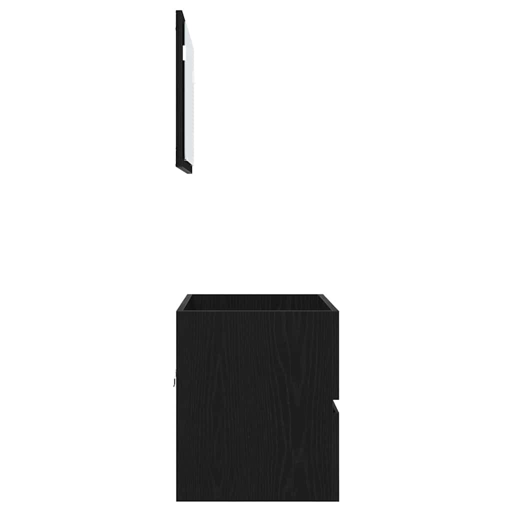 Set namještaja za kupaonicu s ladicama Zidne 2 pcs Crni hrast