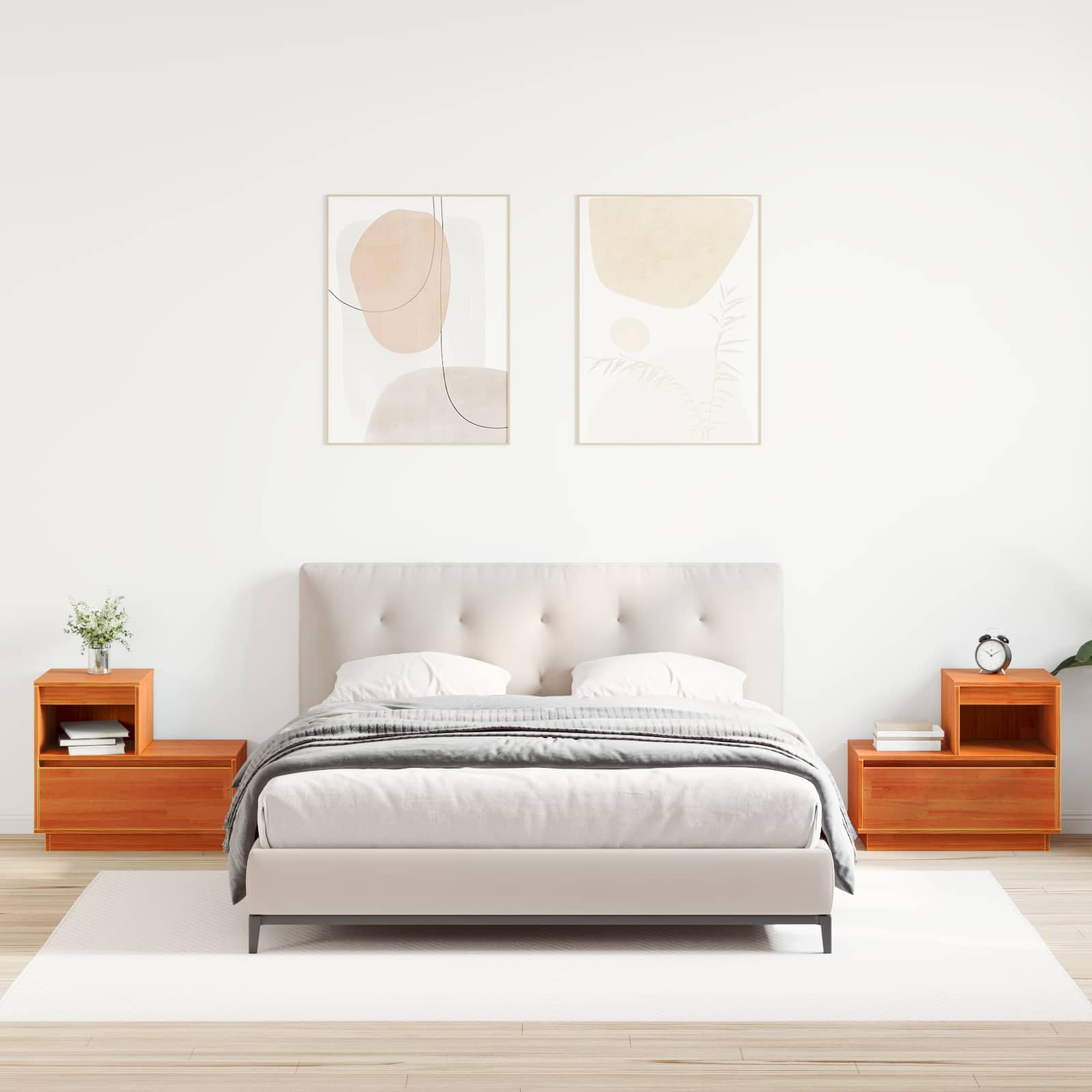 Noćni ormar 2 pcs Vosak smeđa 60 x 34 x 51 cm Konstruirano drvo