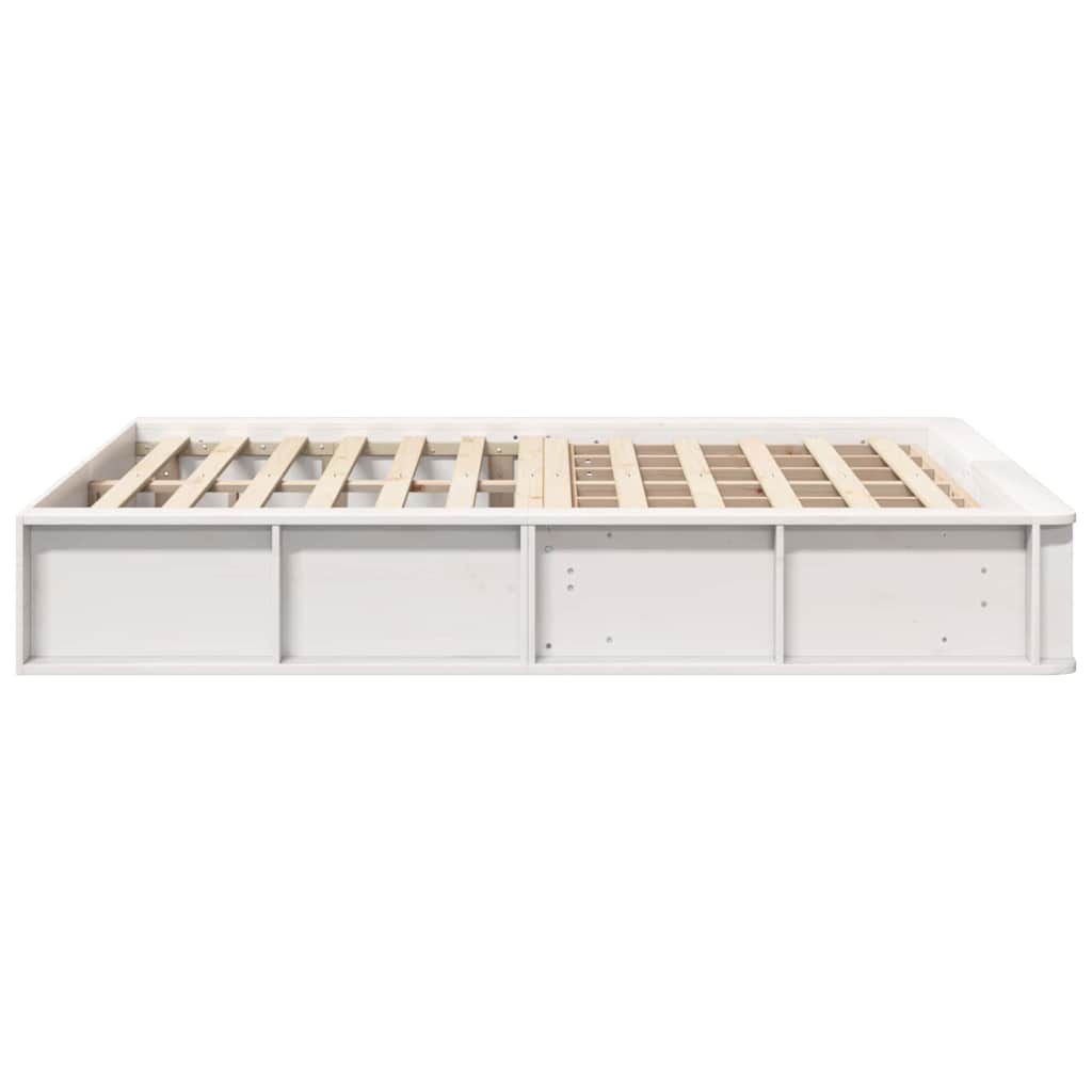 Krevetna konstrukcija Bijelo 135 x 190 cm Čvrsto borovo drvo