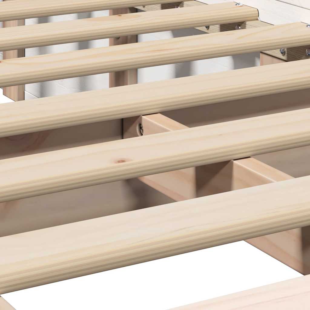 Krevetna konstrukcija Bijelo 100 x 200 cm Čvrsto borovo drvo