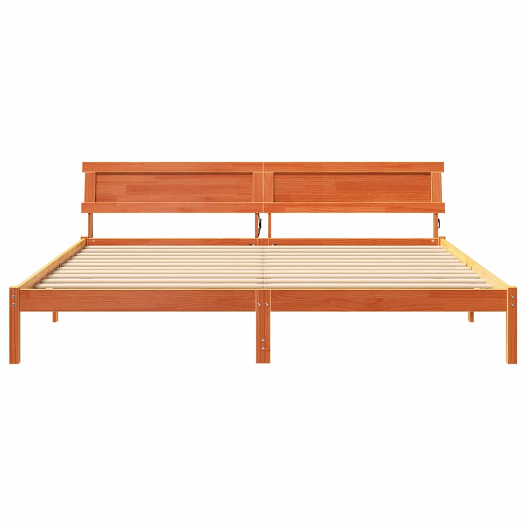 Krevetna konstrukcija s uzglavljem Vosak smeđa 200 x 200 cm