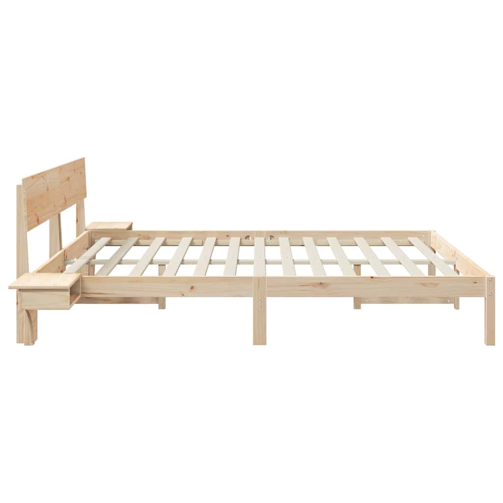 Krevetna konstrukcija Smeđa 200 x 200 cm Čvrsto borovo drvo