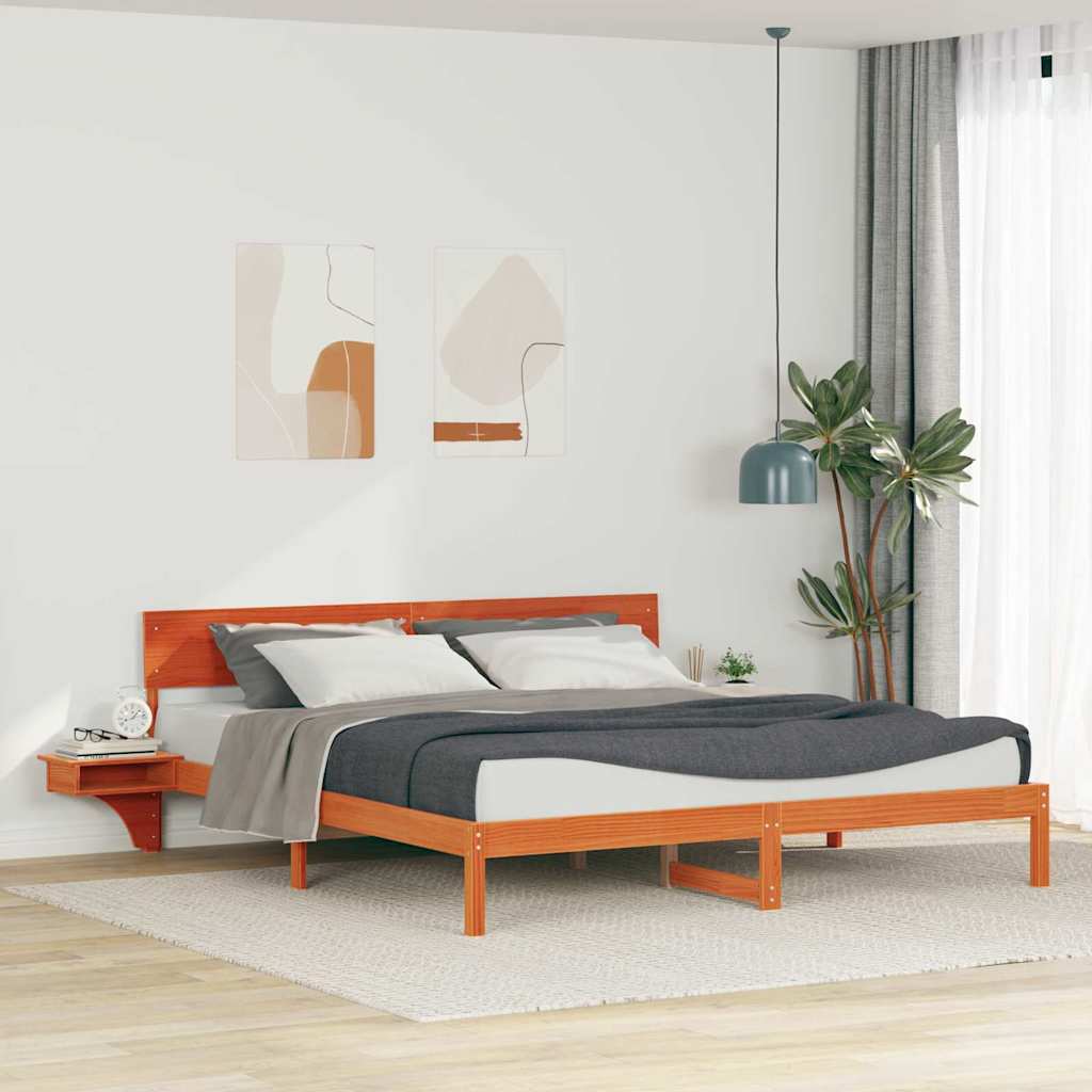 Krevetna konstrukcija s uzglavljem Vosak smeđa 200 x 200 cm