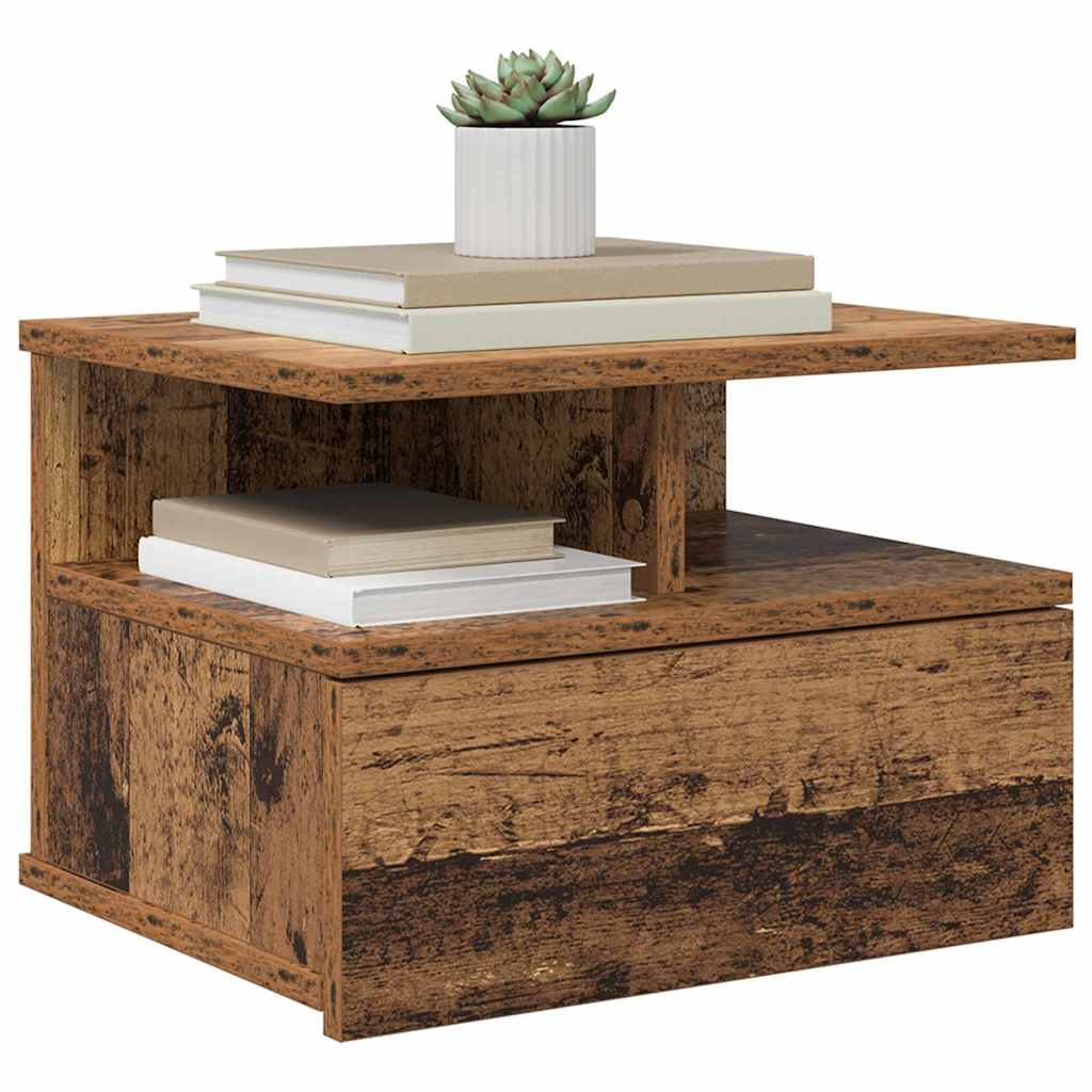 Lebdeća noćna ormarić Zidne 2 pcs Staro drvo 40 x 31 x 28 cm