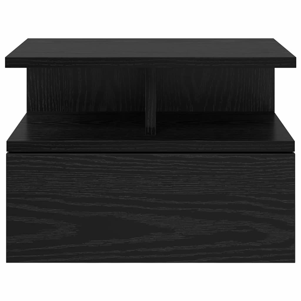 Lebdeća noćna ormarić Zidne 2 pcs Crni hrast 40 x 31 x 28 cm