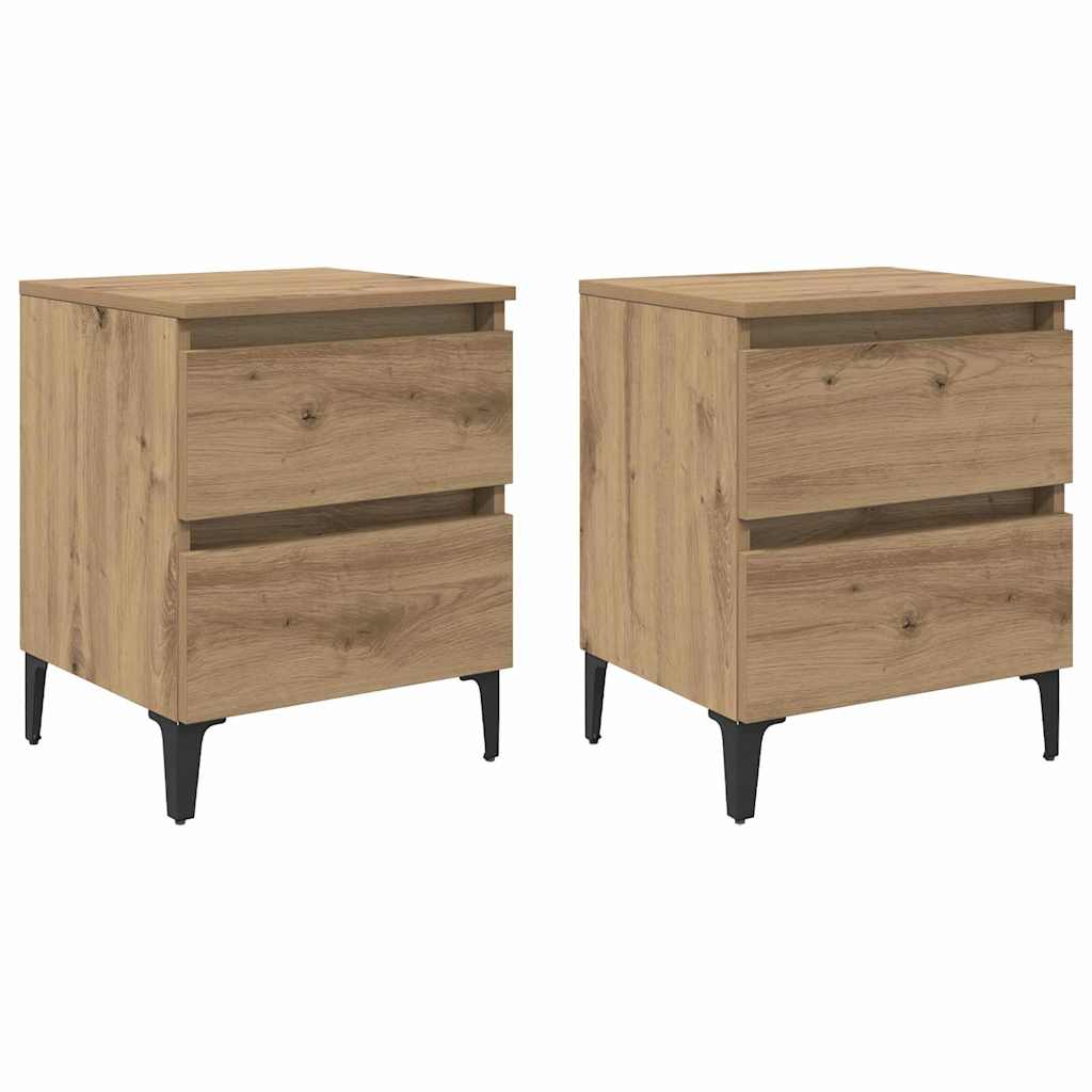 Noćni ormar 2 pcs hrast artisan 40 x 35 x 50 cm