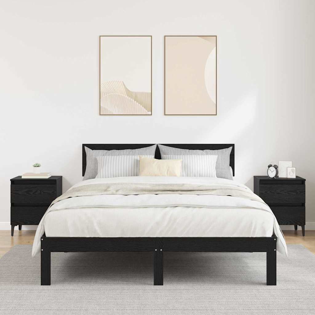 Noćni ormar 2 pcs Crni hrast 40 x 35 x 50 cm Konstruirano drvo