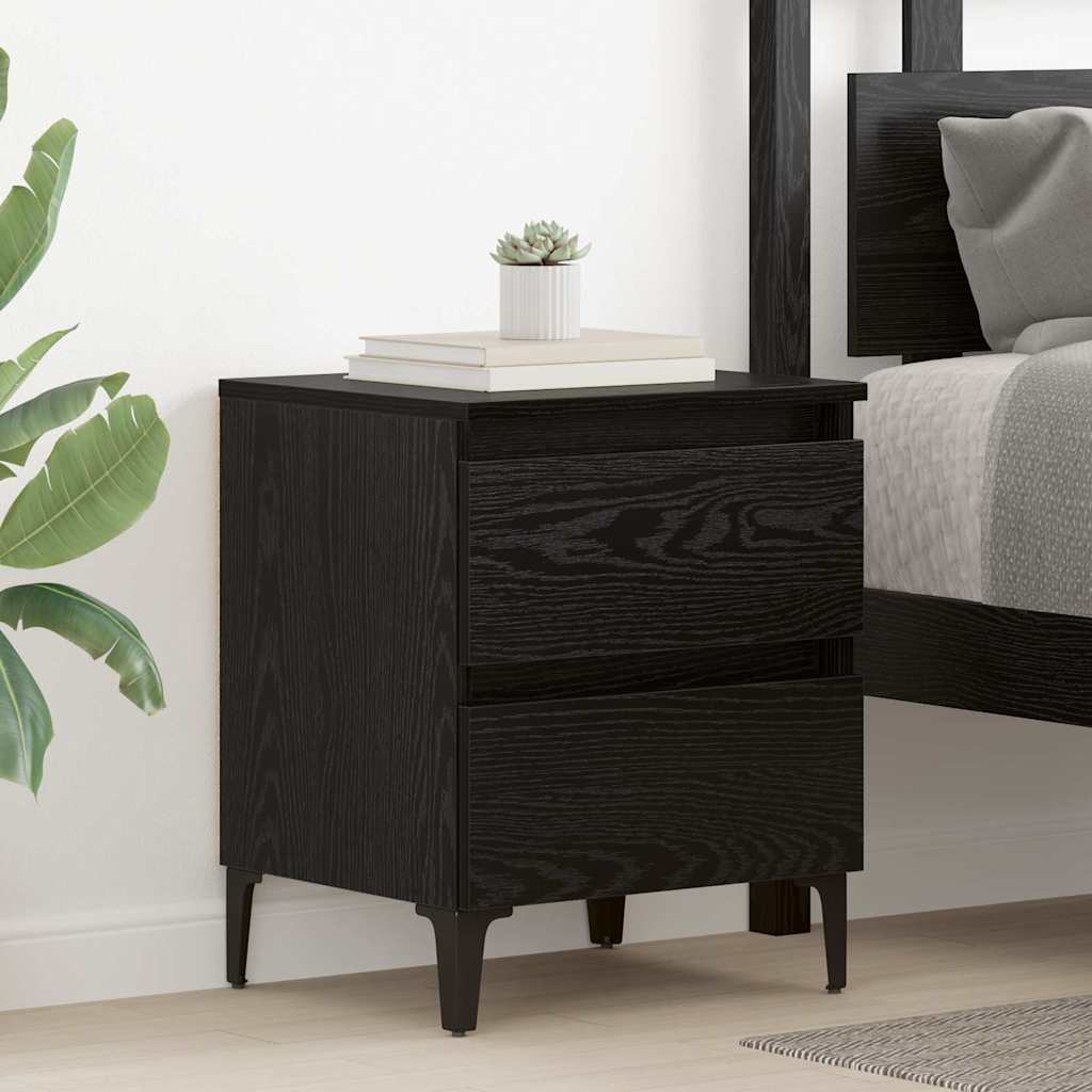 Noćni ormar 2 pcs Crni hrast 40 x 35 x 50 cm Konstruirano drvo