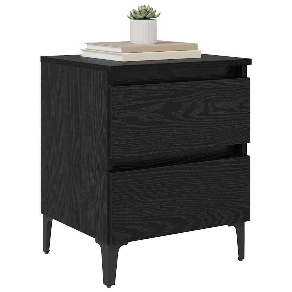 Noćni ormar 2 pcs Crni hrast 40 x 35 x 50 cm Konstruirano drvo