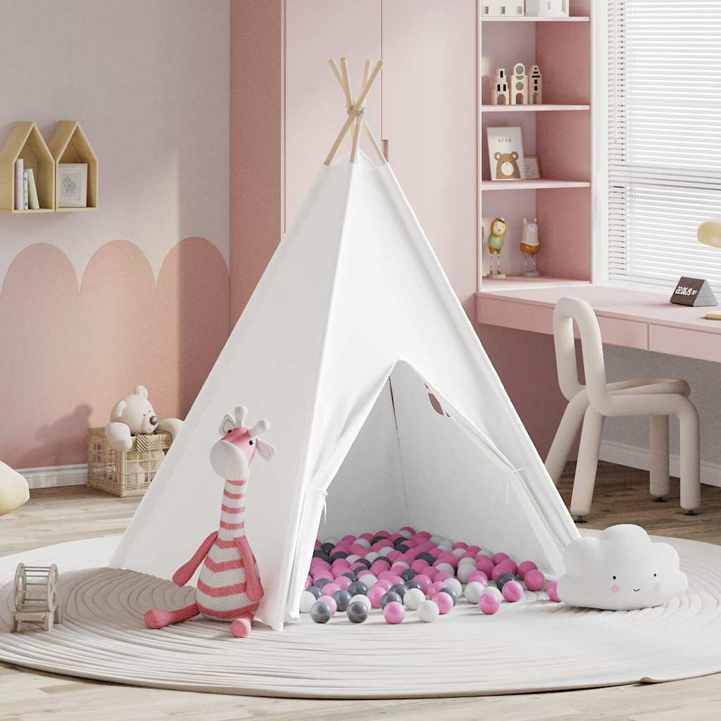 Teepee šator Bijelo 120 x 120 x 150 cm Tkanina i plastika