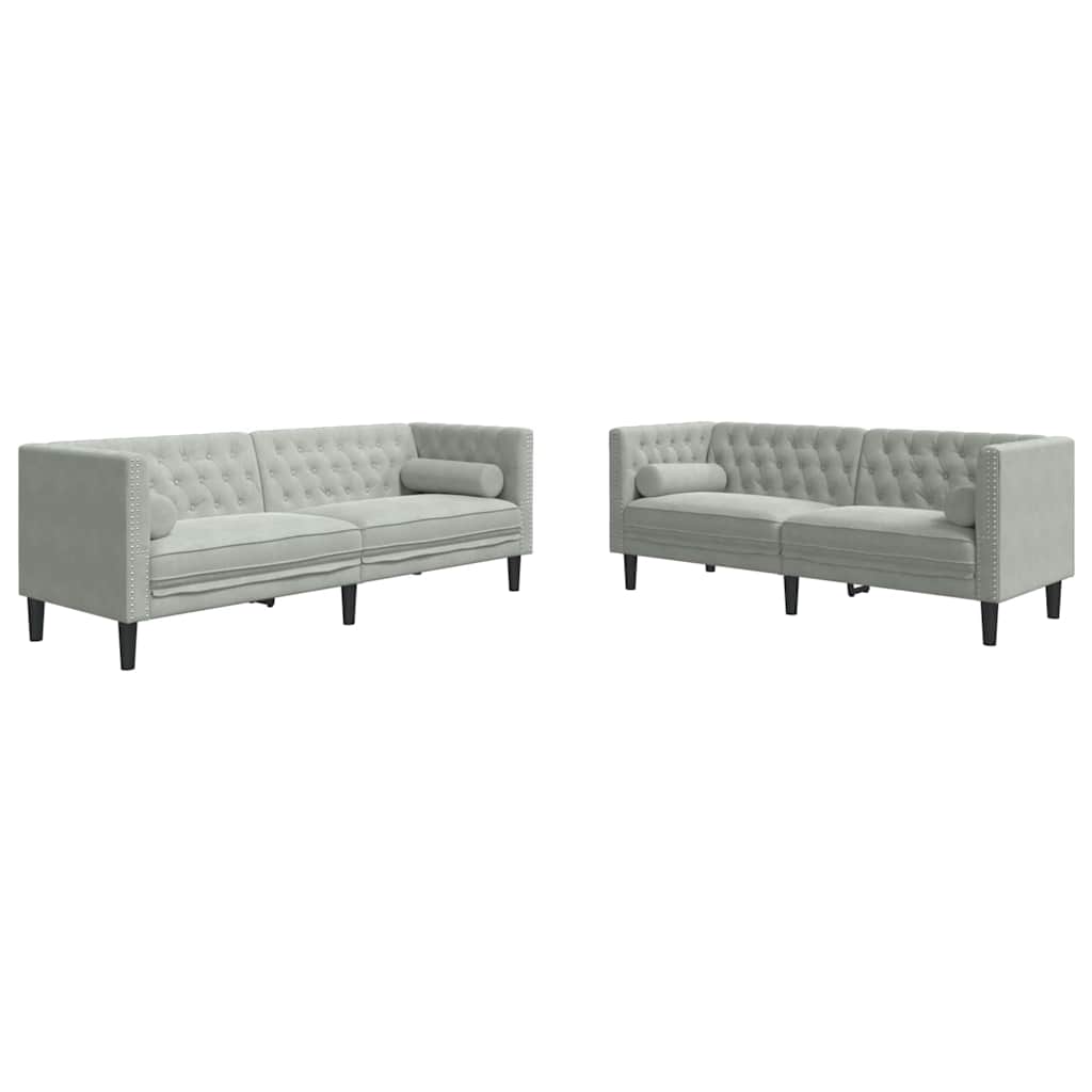 Kauč za dnevni boravak 2 pcs Svijetlo siva 194 x 74,5 x 70,5 cm