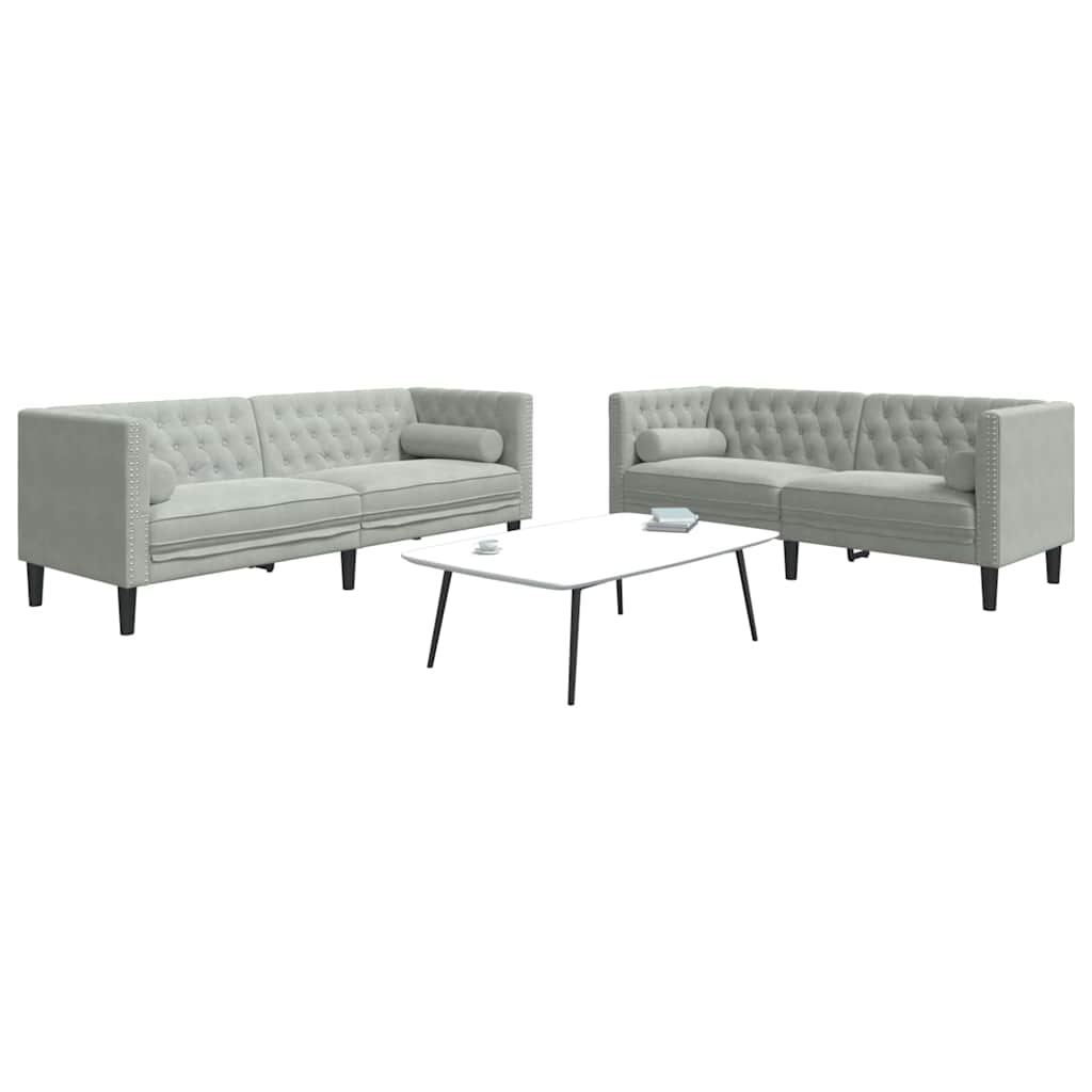 Kauč za dnevni boravak 2 pcs Svijetlo siva 194 x 74,5 x 70,5 cm