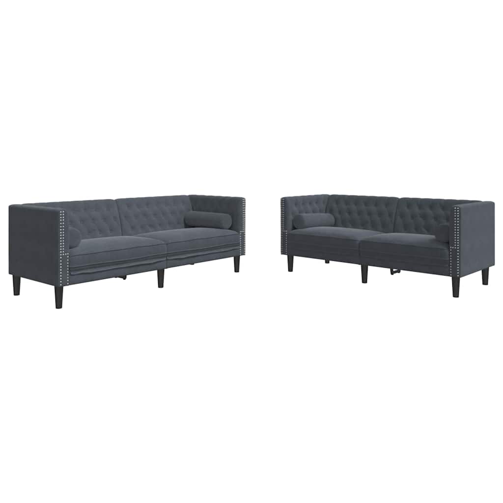 Kauč za dnevni boravak 2 pcs Tamno siva 194 x 74,5 x 70,5 cm