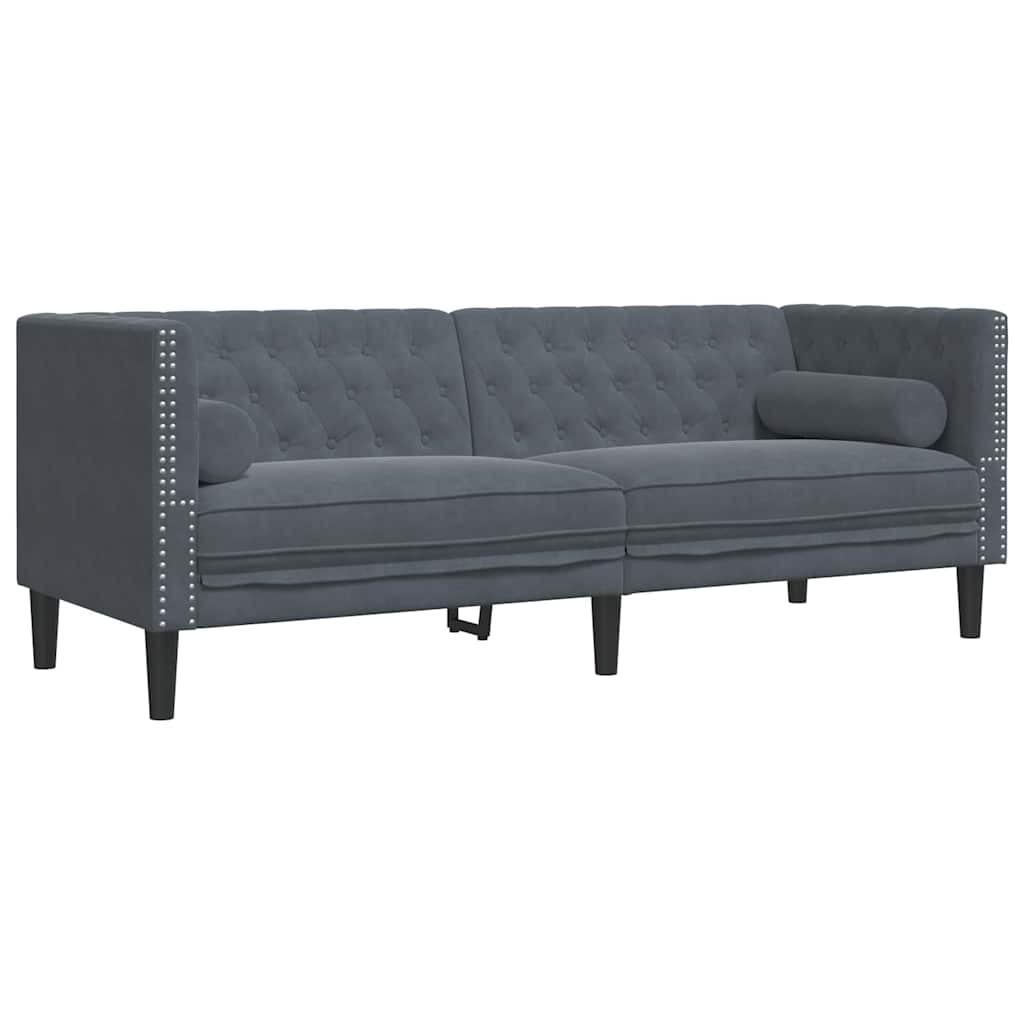 Kauč za dnevni boravak 2 pcs Tamno siva 194 x 74,5 x 70,5 cm
