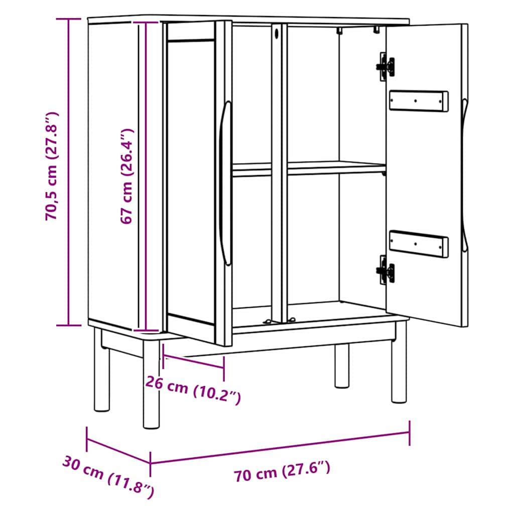 Kreveta FLORO Vosak smeđa 70 x 30 x 70,5 cm Čvrsto borovo drvo