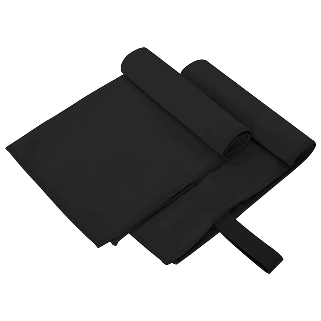 Sportski Ručnici 2 pcs Crna 50 x 30 cm Poliester i poliamid