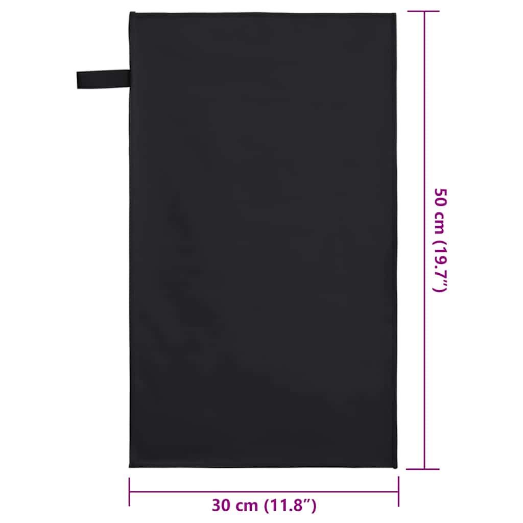 Sportski Ručnici 2 pcs Crna 50 x 30 cm Poliester i poliamid