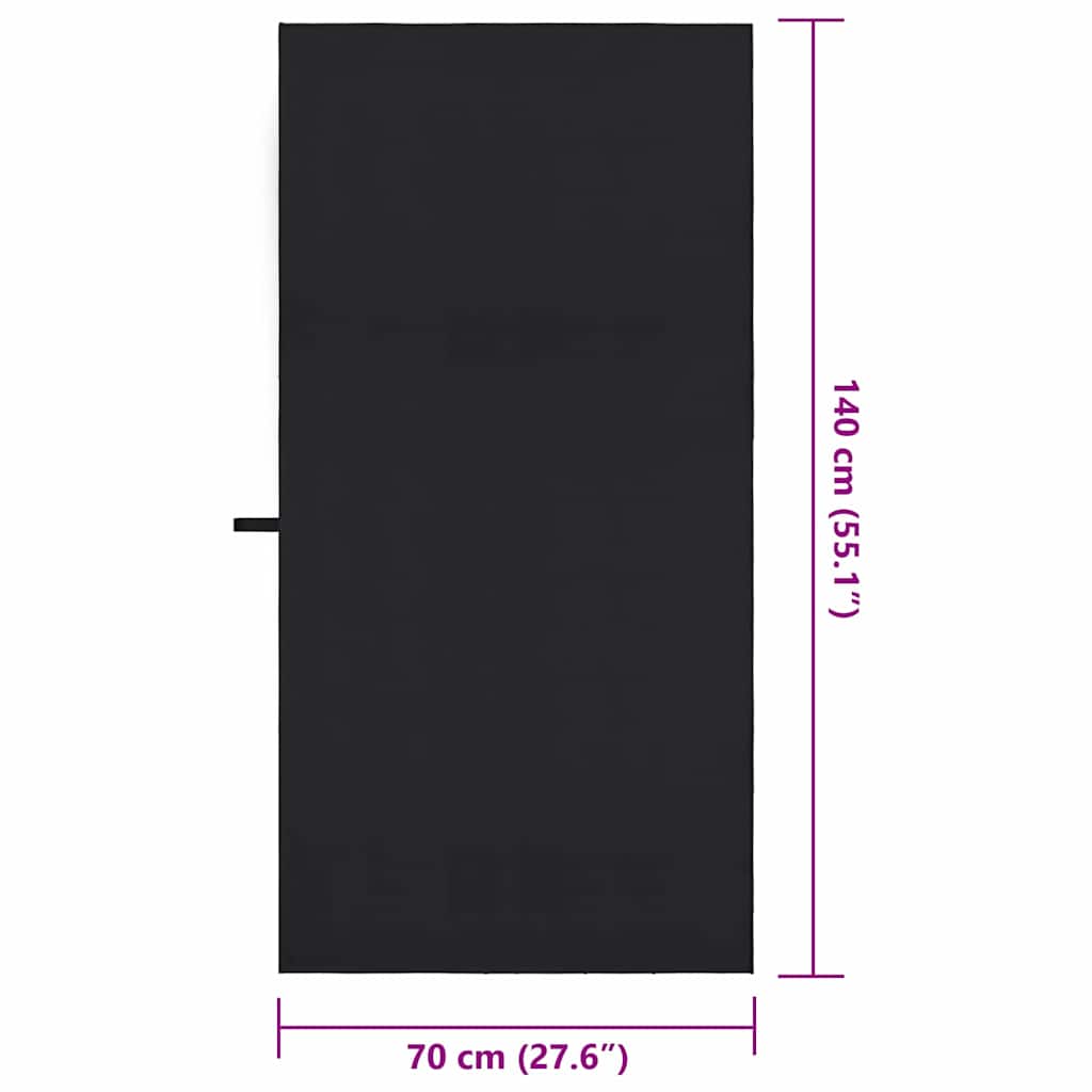 Sportski Ručnici 2 pcs Crna 140 x 70 cm Poliester i poliamid