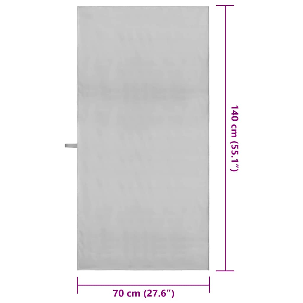 Sportski Ručnici 2 pcs Siva 140 x 70 cm Poliester i poliamid