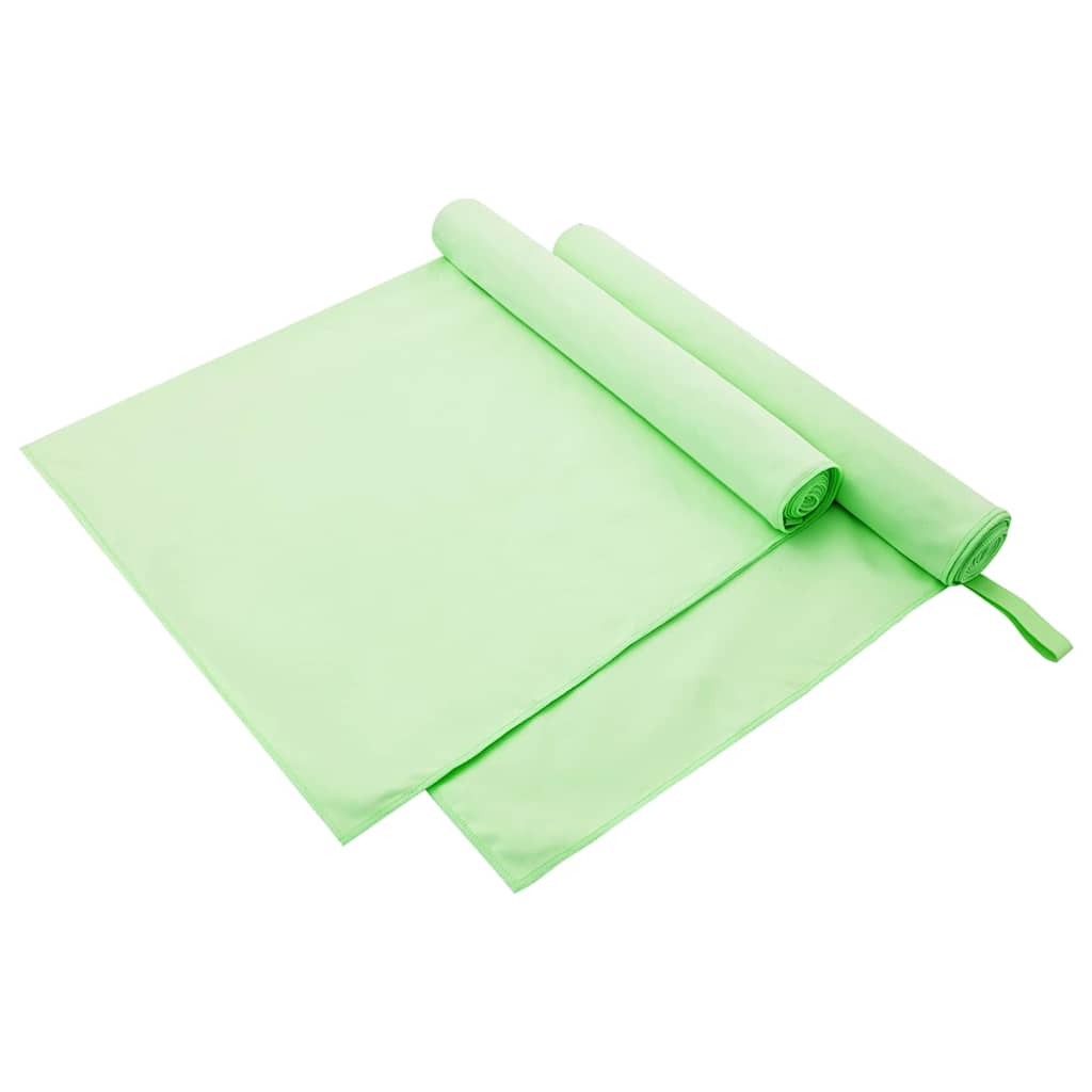 Sportski Ručnici 2 pcs Zelena 180 x 90 cm Poliester i poliamid