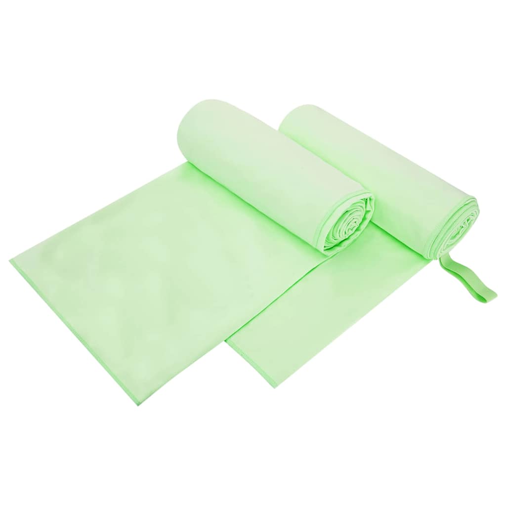 Sportski Ručnici 2 pcs Zelena 200 x 100 cm Poliester i poliamid