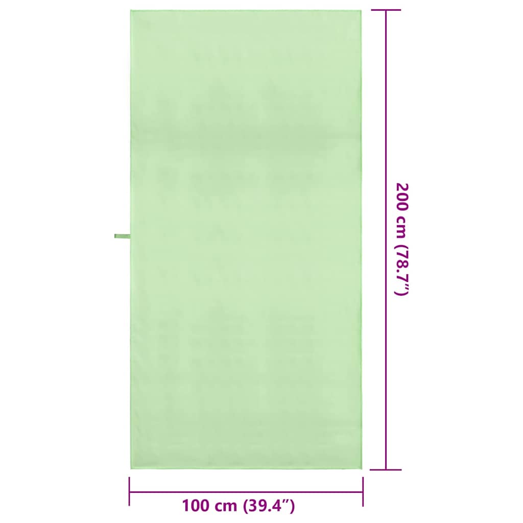 Sportski Ručnici 2 pcs Zelena 200 x 100 cm Poliester i poliamid