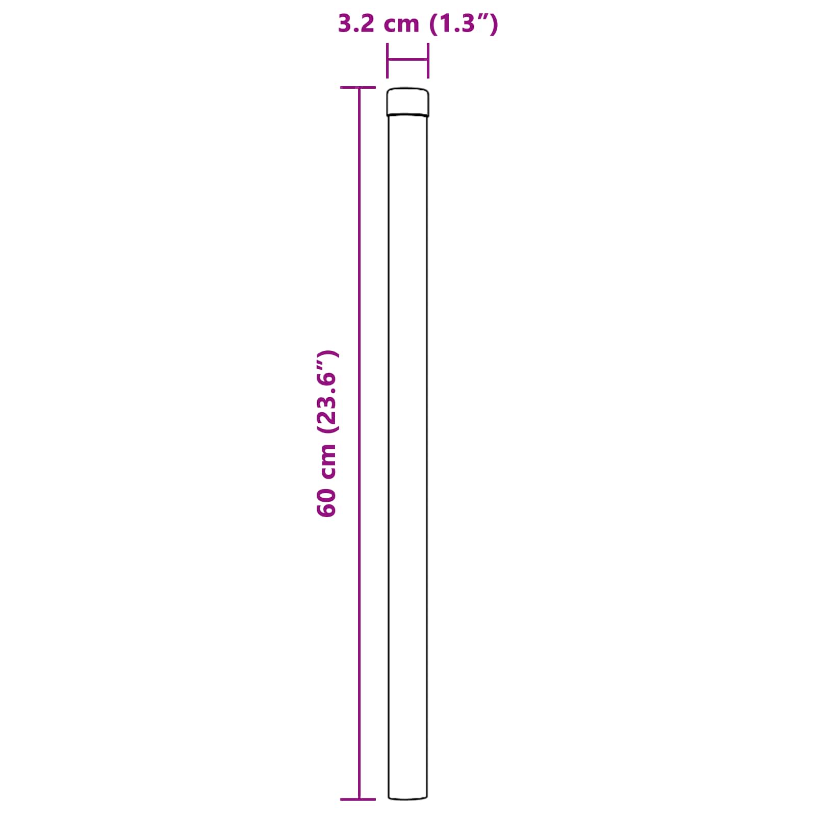 Stup za ogradu 2 pcs Zelena 60 cm Čelik s praškastim premazom