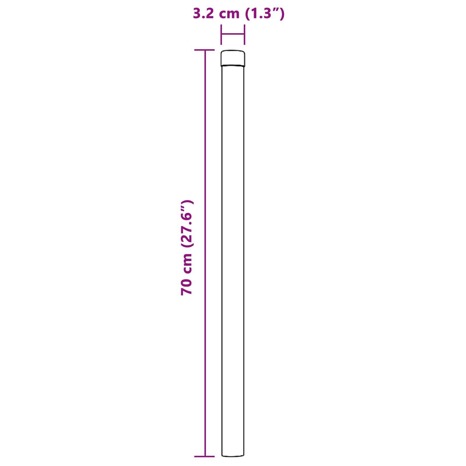 Stup za ogradu 12 pcs Zelena 70 cm Čelik s praškastim premazom