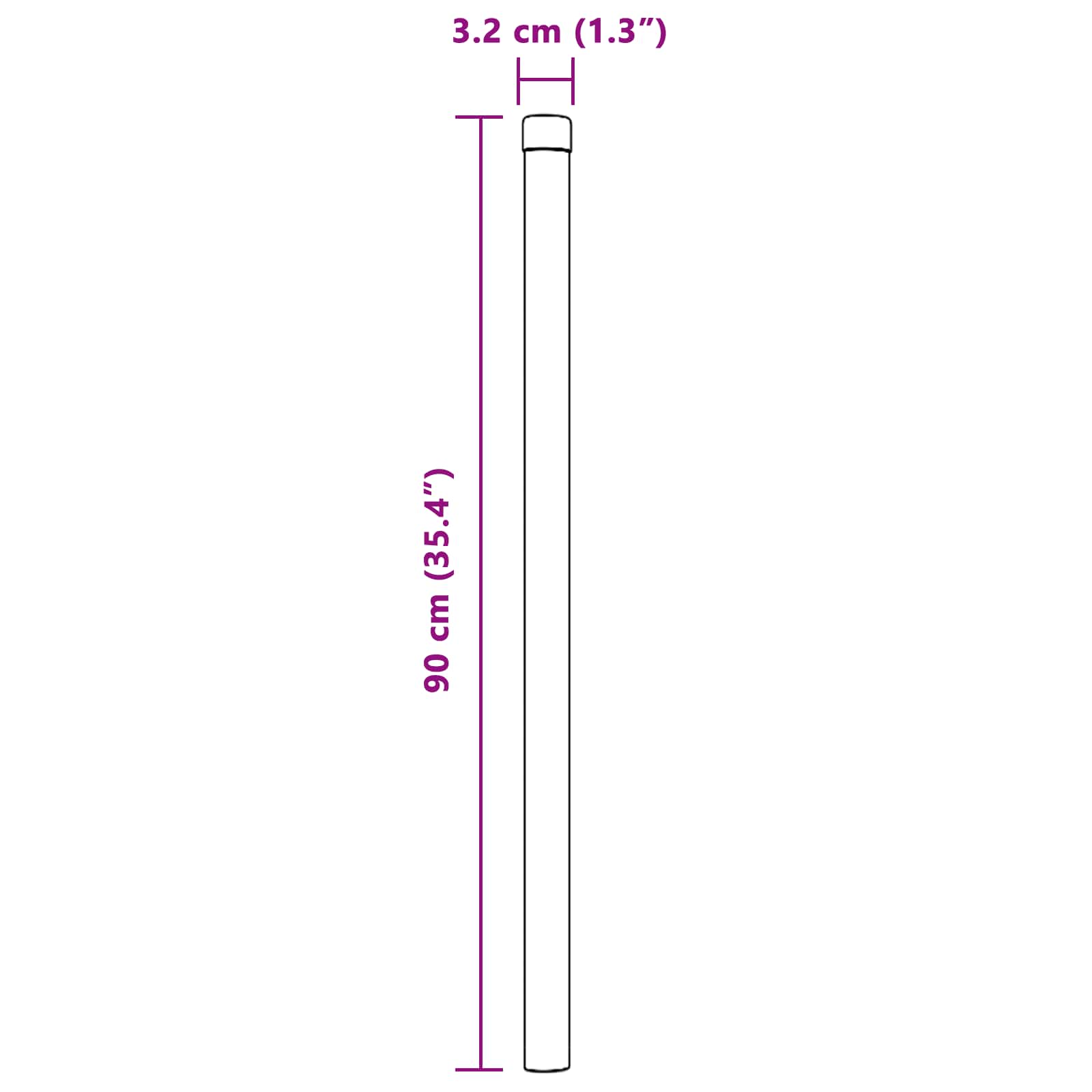 Stup za ogradu 12 pcs Zelena 90 cm Čelik s praškastim premazom