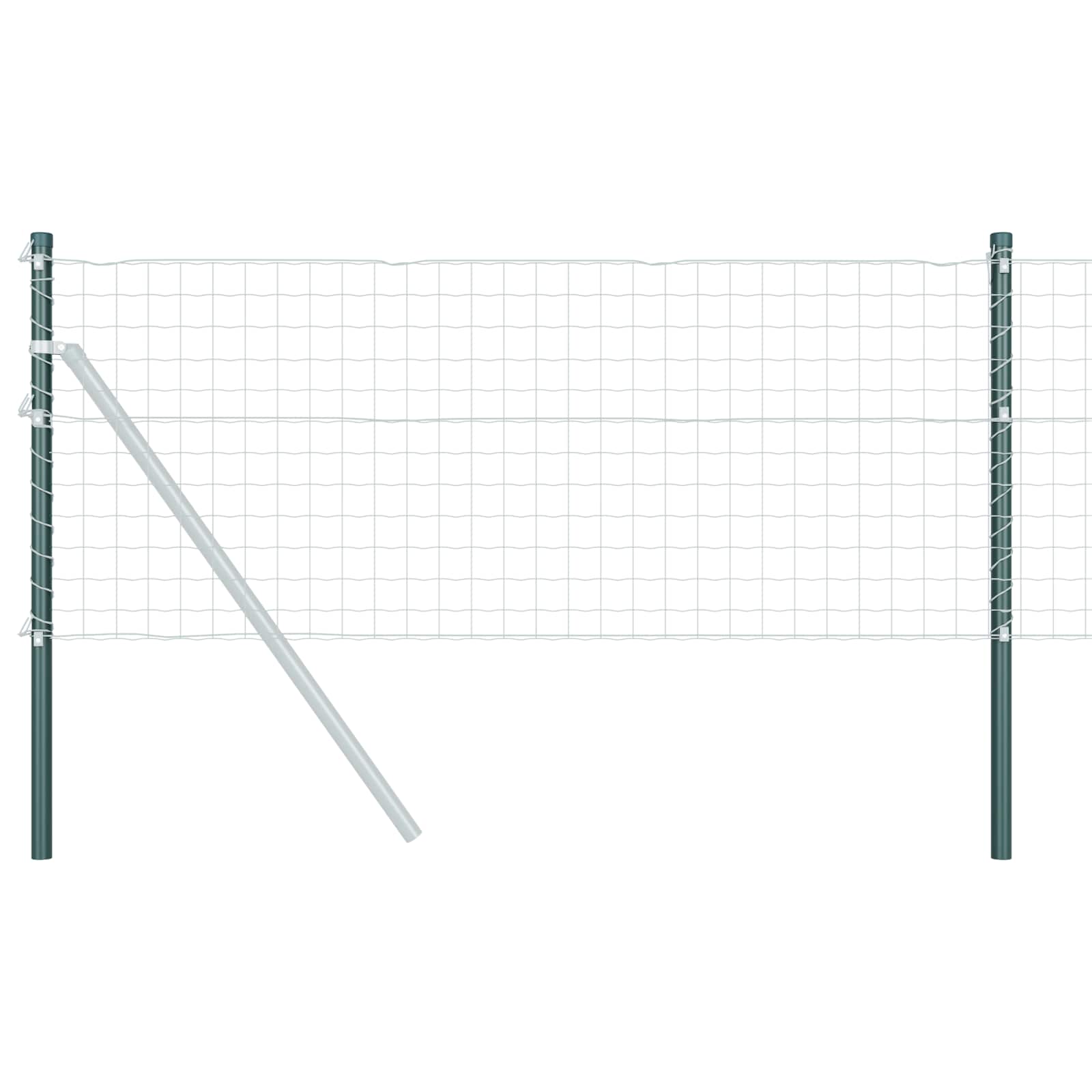 Stup za ogradu 12 pcs Zelena 120 cm Čelik s praškastim premazom