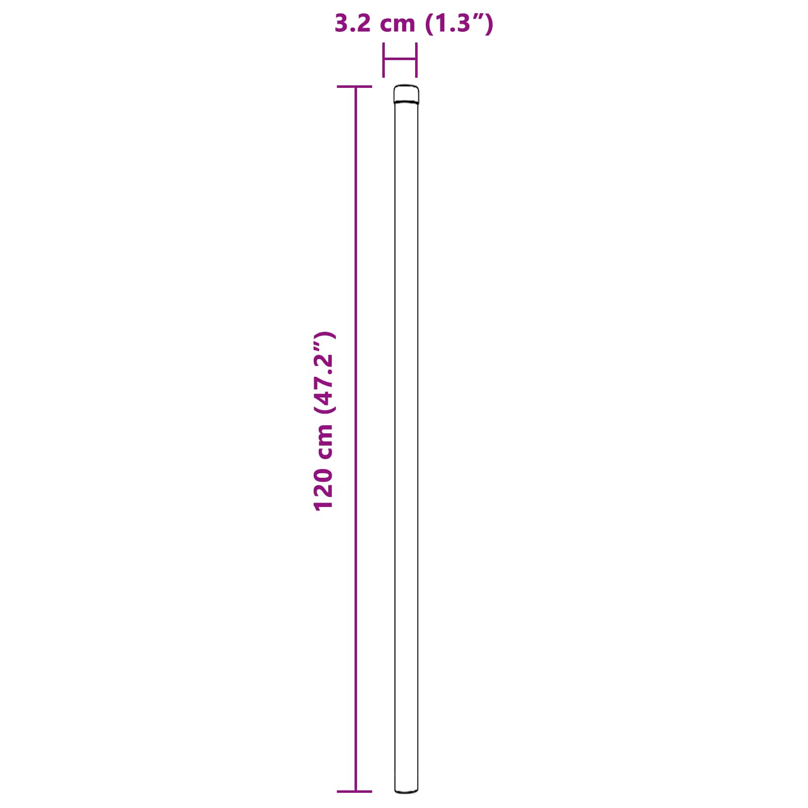 Stup za ogradu 12 pcs Zelena 120 cm Čelik s praškastim premazom