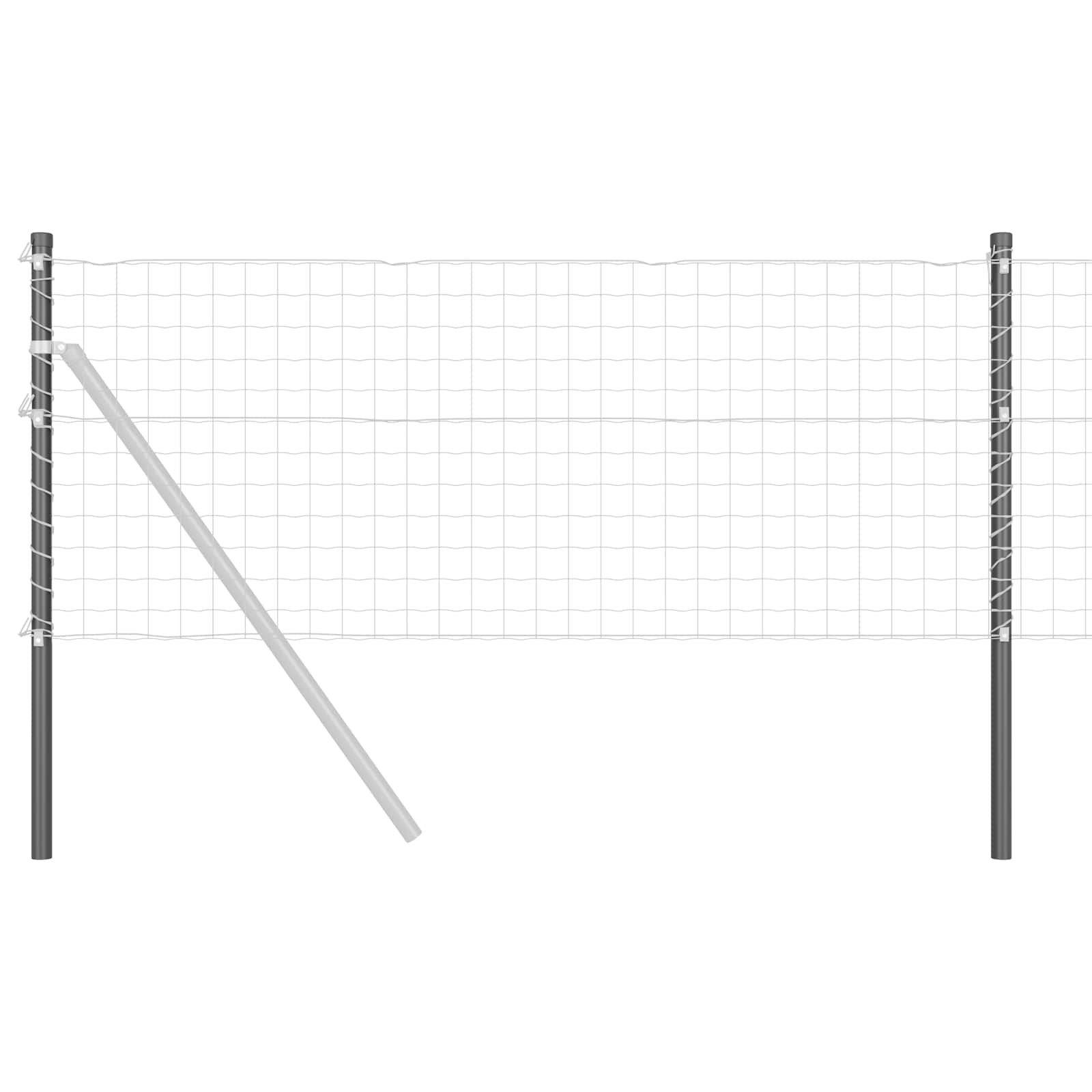 Stup za ogradu 12 pcs Siva 80 cm Čelik s praškastim premazom