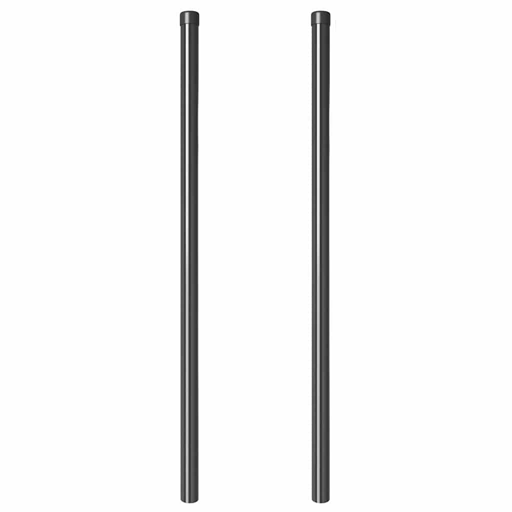 Stup za ogradu 2 pcs Siva 110 cm Čelik s praškastim premazom